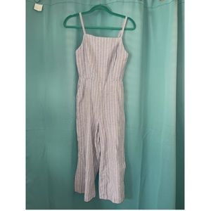 Old Navy light blue and white striped jumpsuit